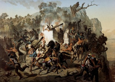 1873年4月15日、フランソワ・コンスタン・メス（？ -1905）によるモドグの敗北 作： Francois Constant Mes