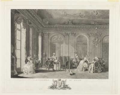 応接間での集会 作： Francois Dequevauviller