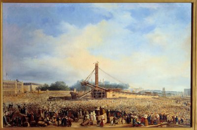 ルクソールのオベリスク、パリのコンコルド広場に設置（10月25日）。 作： Francois Dubois