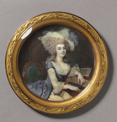 チェンバロでの女性の肖像、1788年頃 作： Francois Dumont