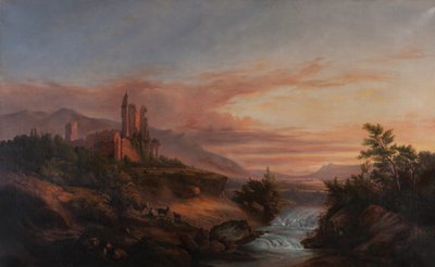 アルプスの谷間の城跡（ボーヴォワール＝アン＝ロワイヤン） 1830年頃（油彩・カンヴァス） 作： Francois Edme Ricois