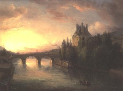セーヌ川の眺め 作： Francois Edme Ricois