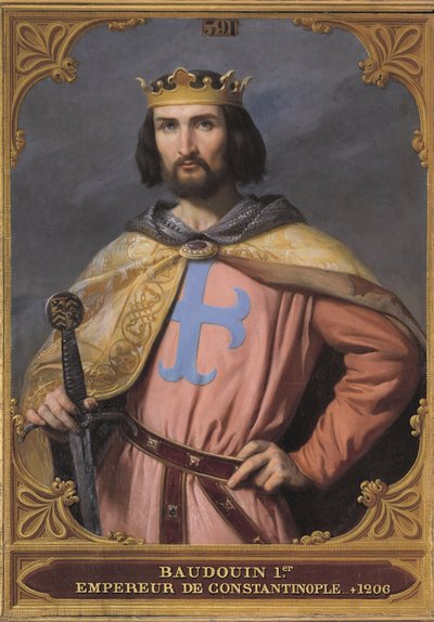 コンスタンティノープルのボールドウィン 1171 年から 1205 年、1845 年。 作： Francois Edouard Picot