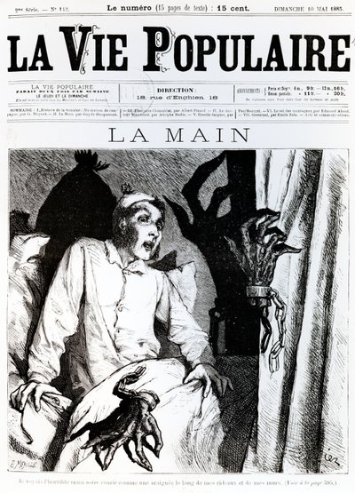 ハンド、「ラ・ヴィ・ポピュレール」の表紙、1885 作： Francois Edouard Zier