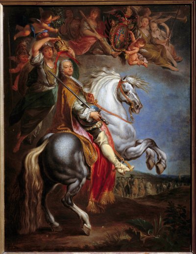 フランソワ3世（1708-1765）の騎馬像 ロレーヌ公、その後ゲルマン皇帝、トスカーナ大公、オーストリアのマリー・テレーズ（1717-1780）の配偶者 フランソワ・アイゼン（1695-1778）による絵画 作： Francois Eisen