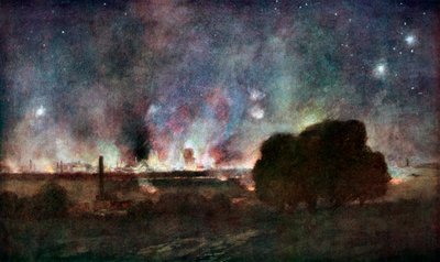 1926年7月5〜6日、1915年7月5日〜6時の夜のフランスのアラス。 作： Francois Flameng