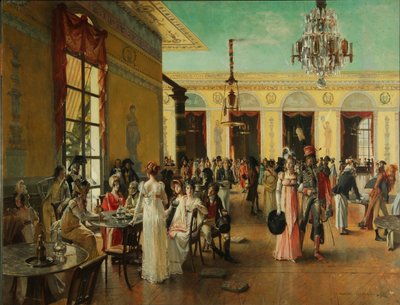 カフェ・フラスカティナポレオンからの風景Time =、1893 作： Francois Flameng