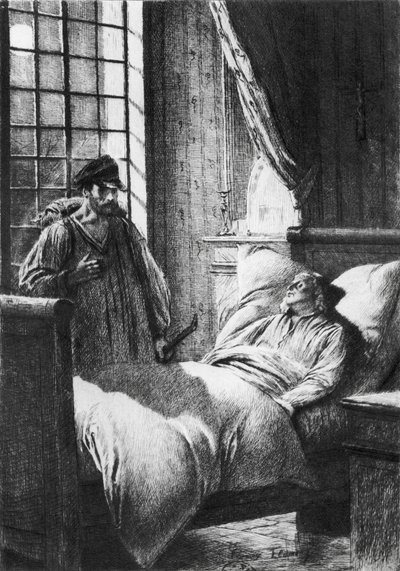 ヴィクトルユーゴーのレミゼラブルのイラスト（1802-85） 作： Francois Flameng
