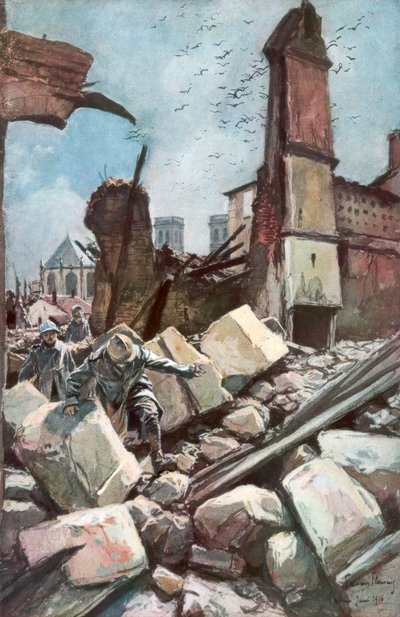 1926年6月1916年6月、フランスのベルダンの旧城壁。 作： Francois Flameng
