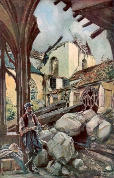 1926年6月1916年6月、フランスのヴェルダンの回廊と大聖堂。 作： Francois Flameng