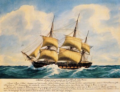 1786年から1790年にかけて東インド航路で使用されたフランスのフリゲート艦「L