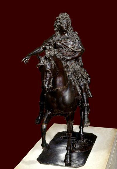 ルイ14世（1638-1715）の騎馬像（ロストワックス・モルテン・ブロンズ） - フランソワ・ジラルドン（1628-1715）による彫刻 作： Francois Girardon