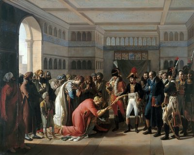 ボナパルトは1798年7月、アレクサンドリアの武将にサーベルを贈る 作： Francois Henri Mulard