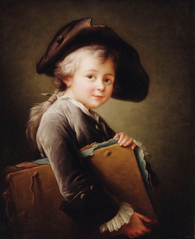 ポートフォリオを持つ少年1760 作： Francois Hubert Drouais