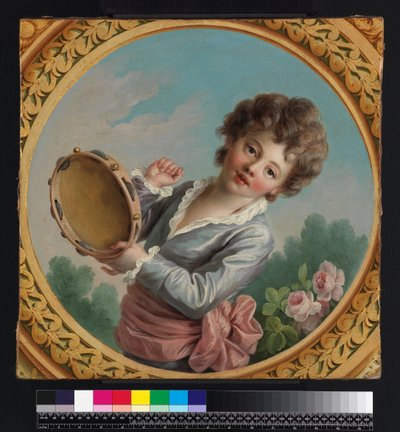 タンバリンを持つ子供、1772 作： Francois Hubert Drouais