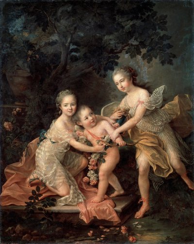 オルレアン公ルイ・フィリップの子供たち、18世紀。 作： Francois Hubert Drouais