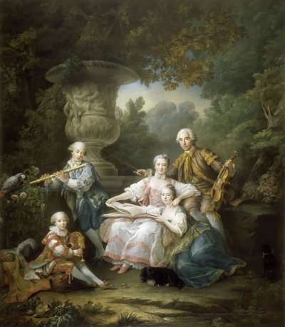 彼の家族と一緒にルイ2世デュブーシェドソーチ 作： Francois Hubert Drouais