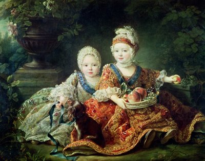 ルイ・ド・フランス（1754-93）ベリー公爵とルイ・ド・フランス（1755-1824）プロヴァンスの数、将来のフランス国王ルイ16世とルイ18世、1757 作： Francois Hubert Drouais