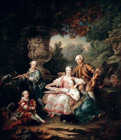 ルイデュブシェ（1645-1716）ソーシュ侯爵とその家族、1750年 作： Francois Hubert Drouais