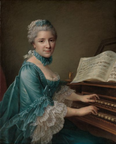 チャールズ・サイモン・ファーヴァル夫人と言われる女性の肖像、1757 作： Francois Hubert Drouais