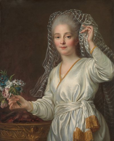 ヴェスタルヴァージンとしての若い女性の肖像画、1767年。 作： Francois Hubert Drouais