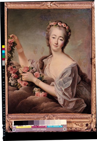 フローラとしてのバリー伯爵夫人（1743-93）の肖像 作： Francois Hubert Drouais
