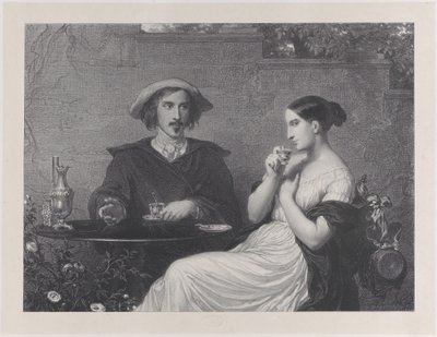 カフェ、1840年。 作： Francois Joseph Aime de Lemud