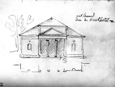 イギリス旅行記」からの建築スケッチ（1766年頃）（紙に鉛筆 作： Francois Joseph Belanger