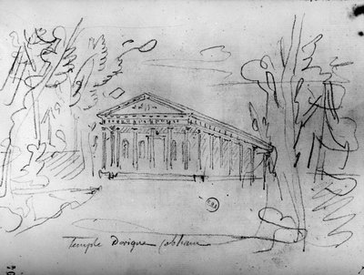 イギリス旅行記」からの建築スケッチ（1766年頃）（紙に鉛筆 作： Francois Joseph Belanger