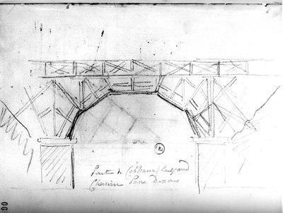 イギリス旅行記」からの建築スケッチ（1766年頃）（紙に鉛筆 作： Francois Joseph Belanger