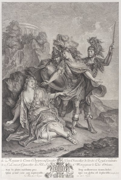 アルミーダを見捨てるリナルド、1720～62年。 作： Francois Joullain