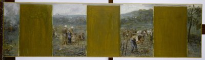 ノジェン＝シュル＝マルヌ市庁舎のスケッチ：田園風景 作： Francois Lafon