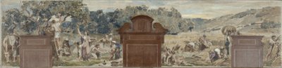 パンタン村役場のスケッチ：ラ・キュイエットラ・モワソン、1886年（油彩・キャンバス） 作： Francois Lafon