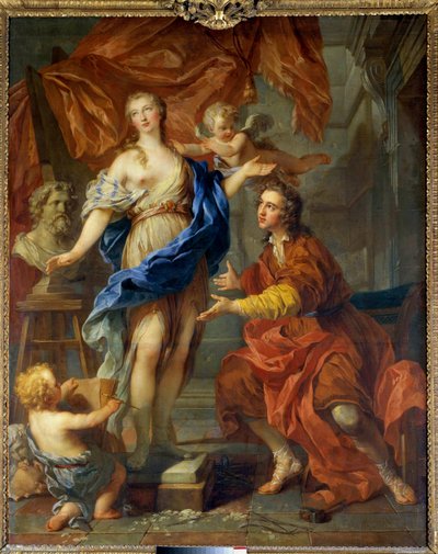 アニメーション化された彫像を見るピグマリオン フランソワ・ル・モイン（1688-1737）による絵画。1729.ディム 2,12 x 1,68 m トゥール、ボザール美術館（Musee des Beaux Arts 作： François Lemoyne