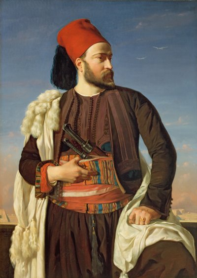 エジプト軍の制服を着たルコントデフロリスの肖像画、1840年 作： Francois Leon Benouville
