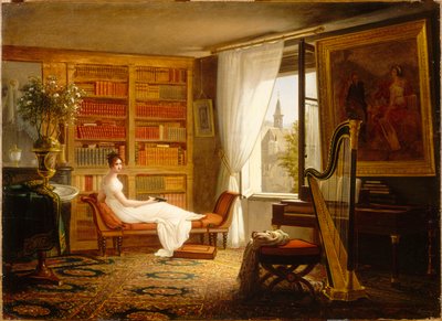 レカミエ夫人のサロン、アベイ・オ・ボワ、1826年。 作： Francois Louis Dejuinne