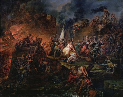1472年にボーヴェを守るジャンヌ・アシェット、またはボーヴェ包囲戦 作： Francois Louis Joseph Watteau