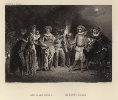 マスカレーダー 作： Francois Louis Joseph Watteau