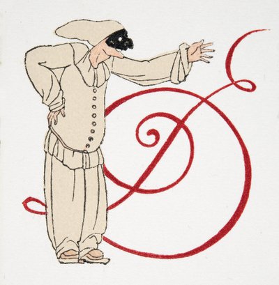 コメディキャラクターからの手紙D、パブ。 1922（ステンシルを印刷） 作： Francois Louis Schmied