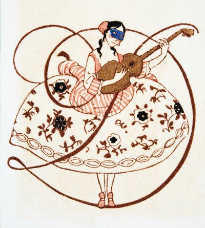 コメディキャラクターからの手紙D、パブ。 1922（ステンシルを印刷） 作： Francois Louis Schmied