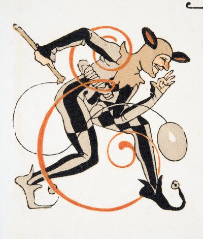 コメディキャラクターからの手紙E、パブ。 1922（ステンシルを印刷） 作： Francois Louis Schmied