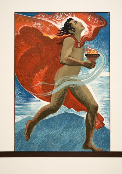 Prometheseus Running with Fire、AeschylusのProméthéeEnchaîné、パブ。 1941（ステンシルプリント） 作： Francois Louis Schmied