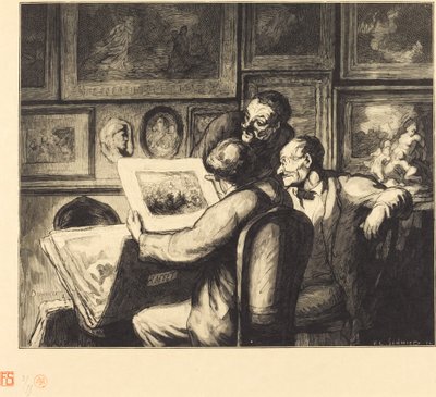 印刷愛好家 作： Francois Louis Schmied after Honoré Daumier