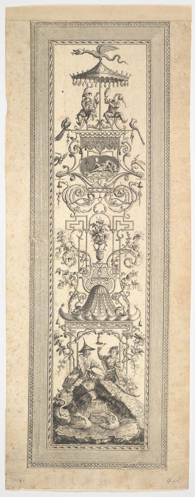 中国のキオスク、パネル、フリーズ、アラベスクの主題の最初のカイエ、1788年。 作： Francois Marie Isidore Queverdo