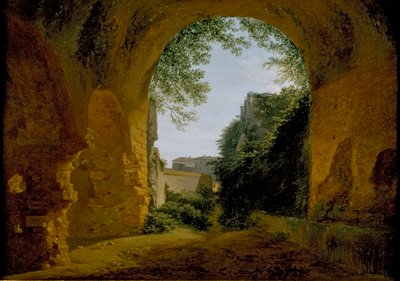 ローマ時代の丸天井から見た庭園の眺め、1802～1824年 作： Francois Marius Granet