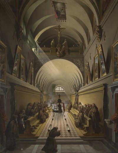 カプチン修道院の内部、1820年頃 作： Francois Marius Granet