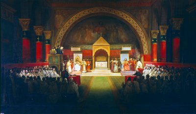 テンプル騎士団の章の会議、パリ、1147 19世紀 作： Francois Marius Granet