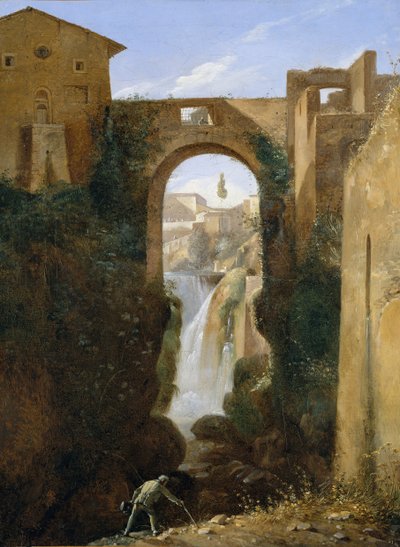 ポンテサンロッコと滝、チボリ、ca。 1810-20。 作： Francois Marius Granet