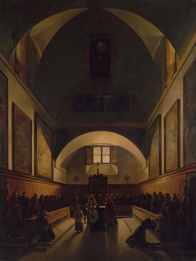 ローマのカプチン教会の合唱団、1814-15年。 作： Francois Marius Granet