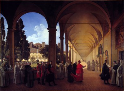ローマの天使の聖マリアのカルトゥジオ会のクロイトレ。フランソワ・マリウス・グラネ（1775-1849）の作品 作： Francois Marius Granet